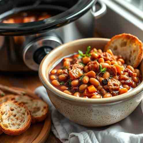 Slow Cooker Beans & Pork Recipe - Voanjobory Stew